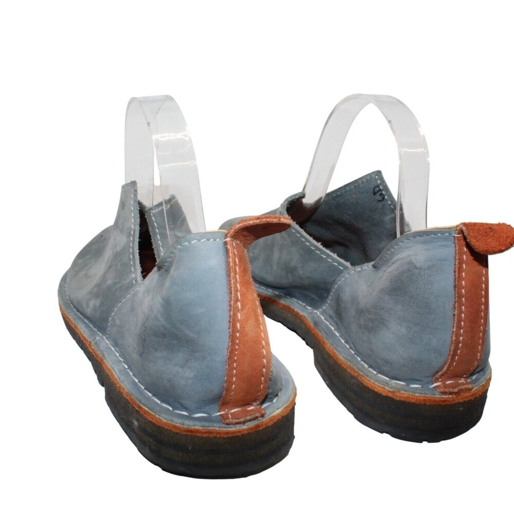 Turkish Size EU 41 US 10.5 Blue Suede Leather Handmade Loafer Slip On Shoes - Picture 8 of 12